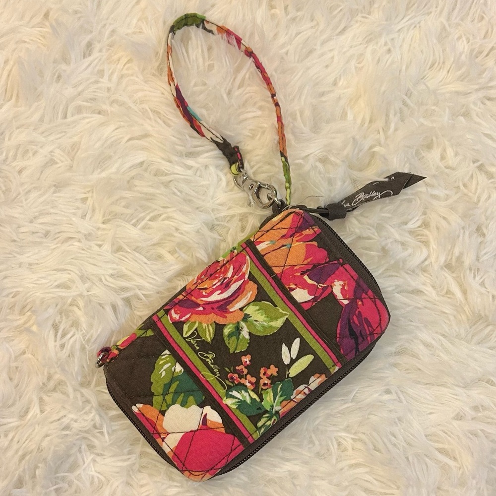 Vera Bradley Carry It All Wristlet English Rose Floral Wallet